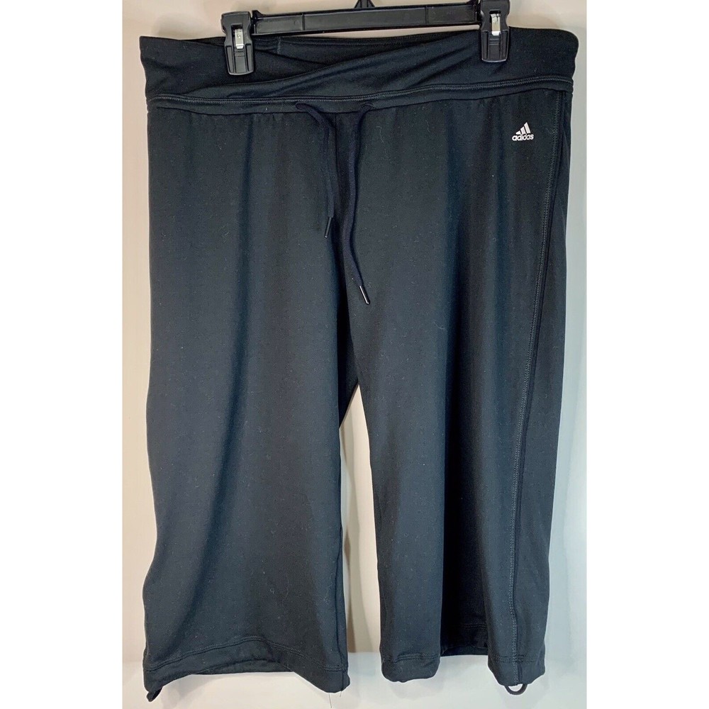 New With Tags Adidas Womens Large Black 3/4 Athletic Performance Pants